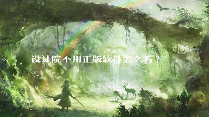 设计院不用正版软件怎么看?