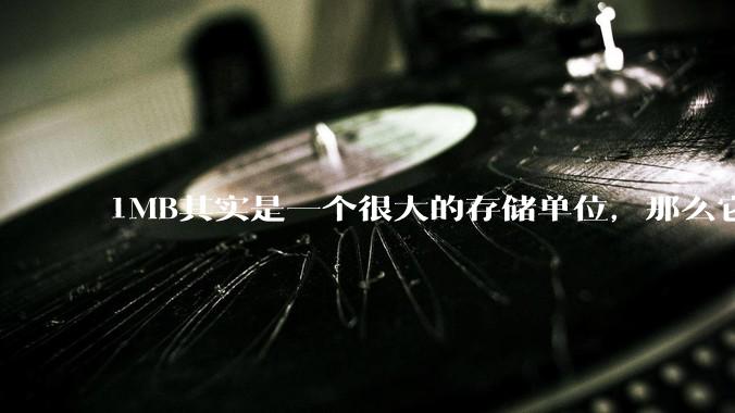 1MB其实是一个很大的存储单位，那么它的存储容量究竟有多大？